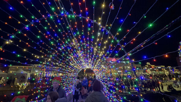 Inside the light tunnel's glow